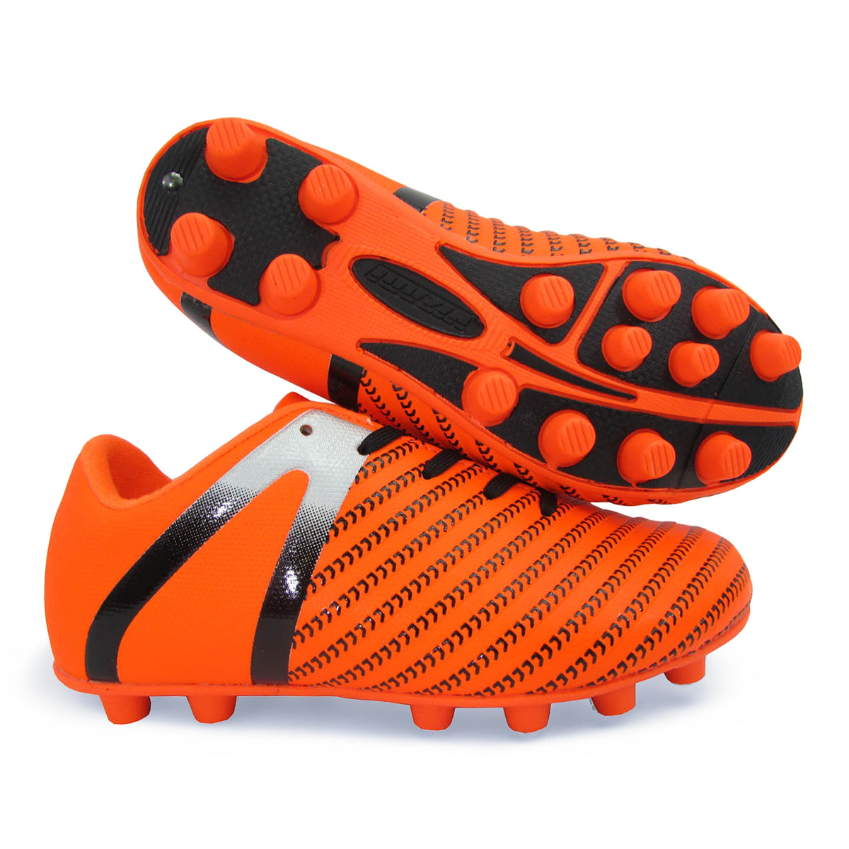 Vizari Impact Firm Ground Soccer Shoes – Orange/Silver