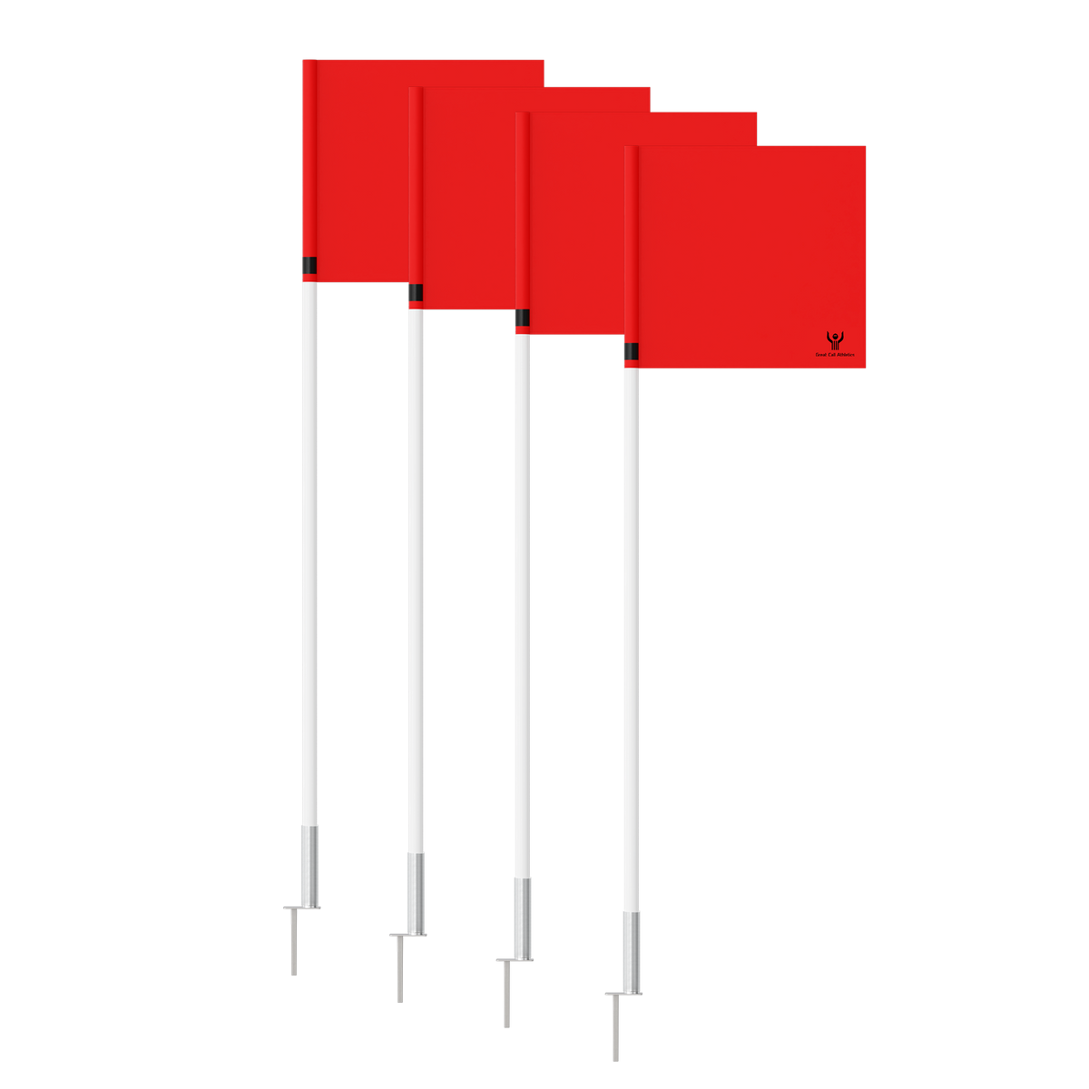 PRO Soccer Field Corner Flag Set of 4 Spike w/ Spring Red - primary view