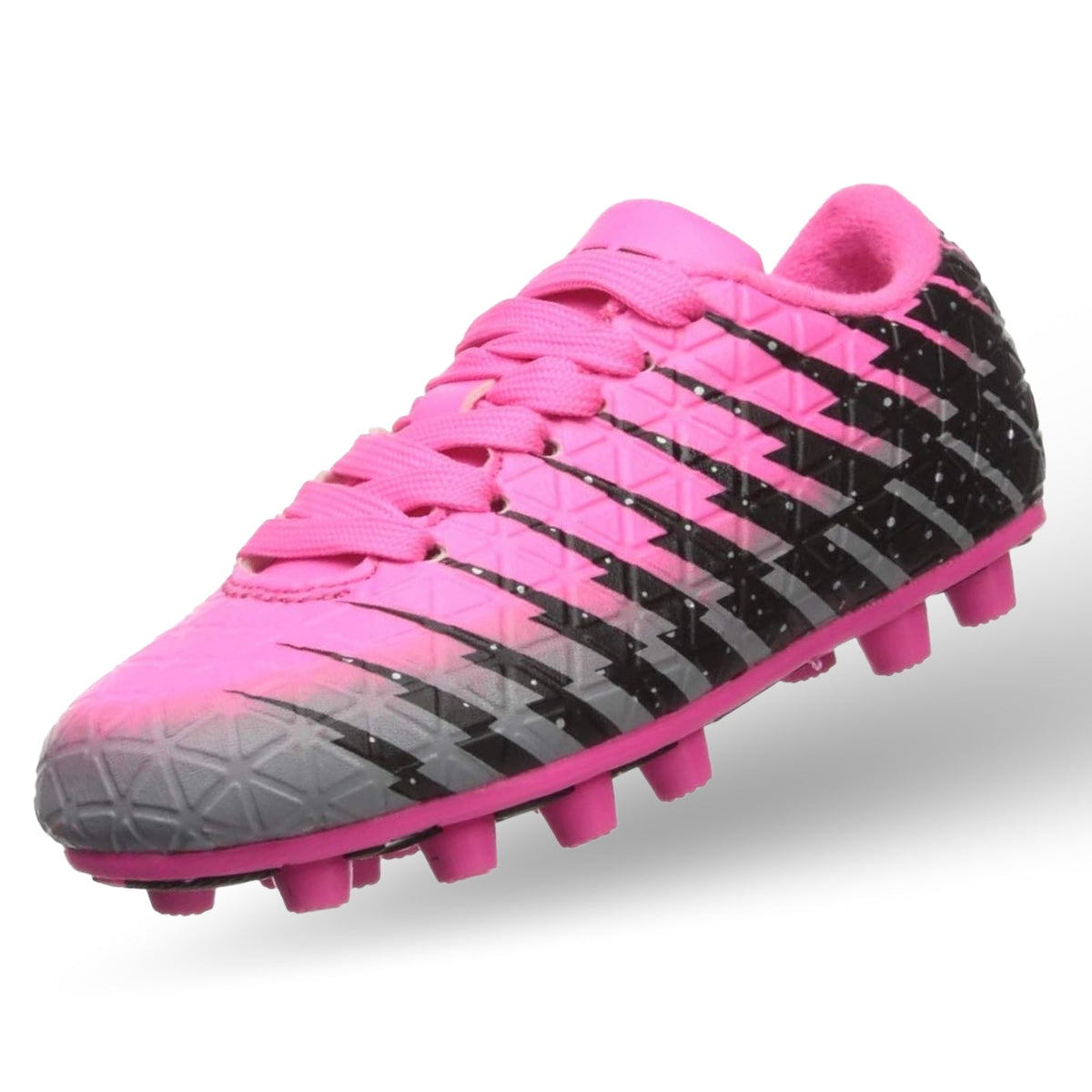 Vizari Bolt Kids Firm Ground Soccer Cleats – Pink/Black/Silver