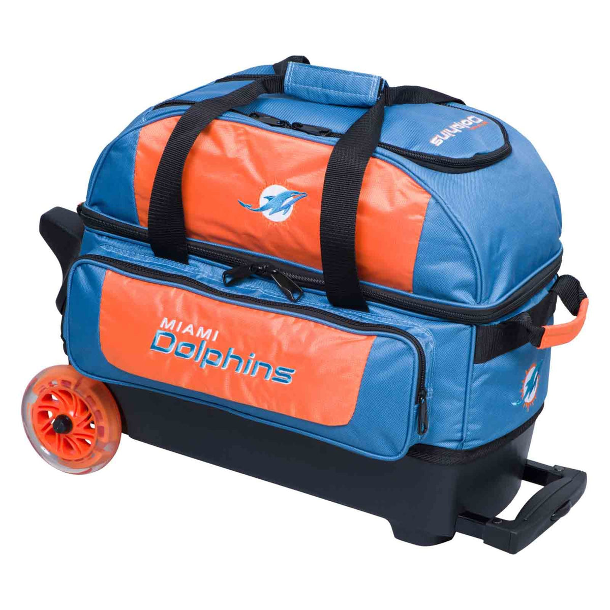 KR NFL 2 Ball Double Roller Miami Dolphins Bowling Bag