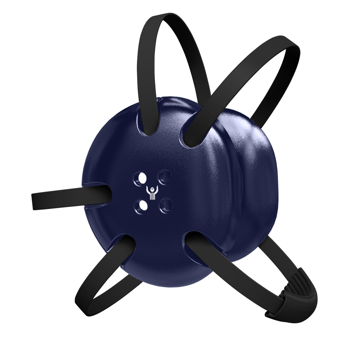 Navy wrestling headgear with black straps