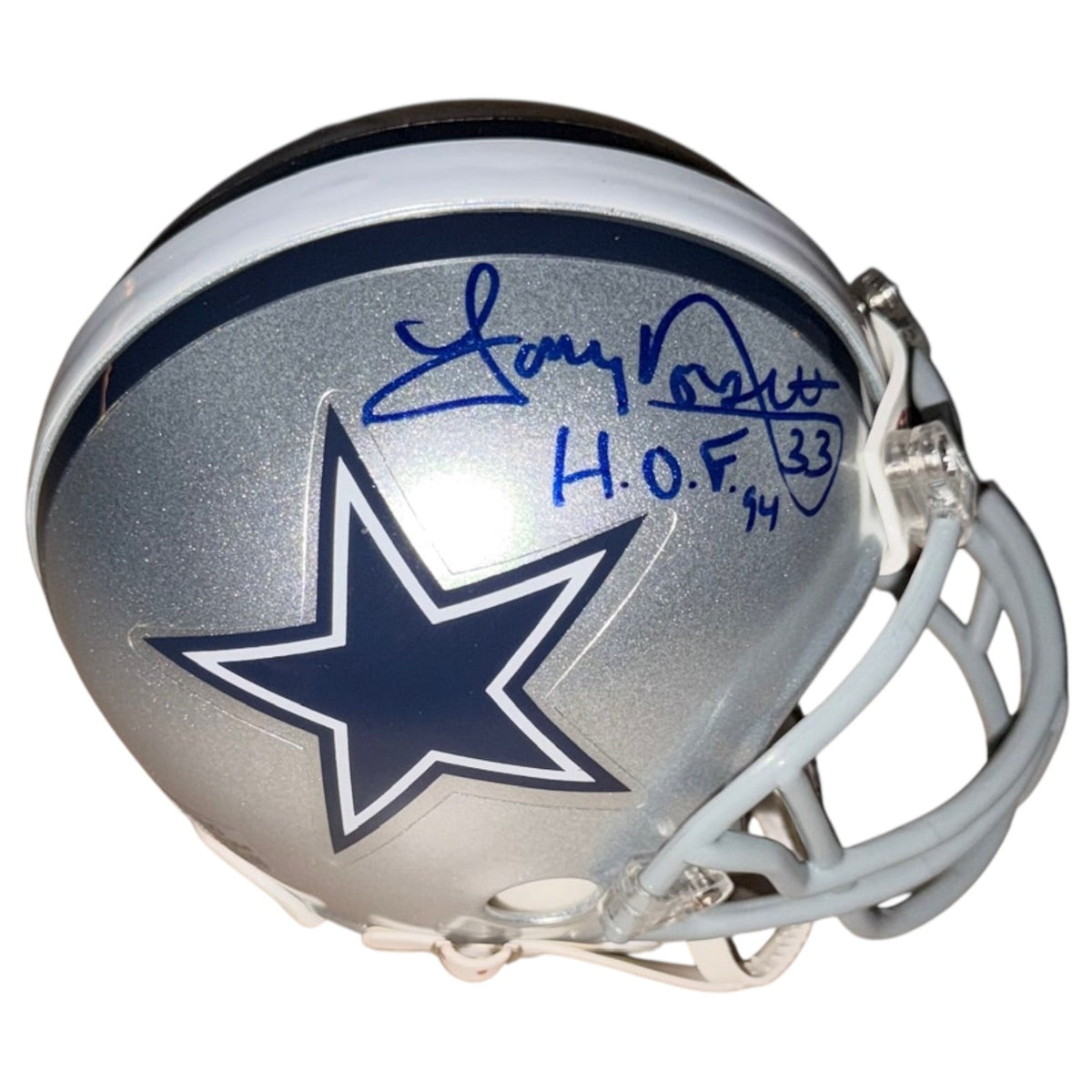 Tony Dorsett Autographed Dallas Cowboys Mini Helmet - JSA