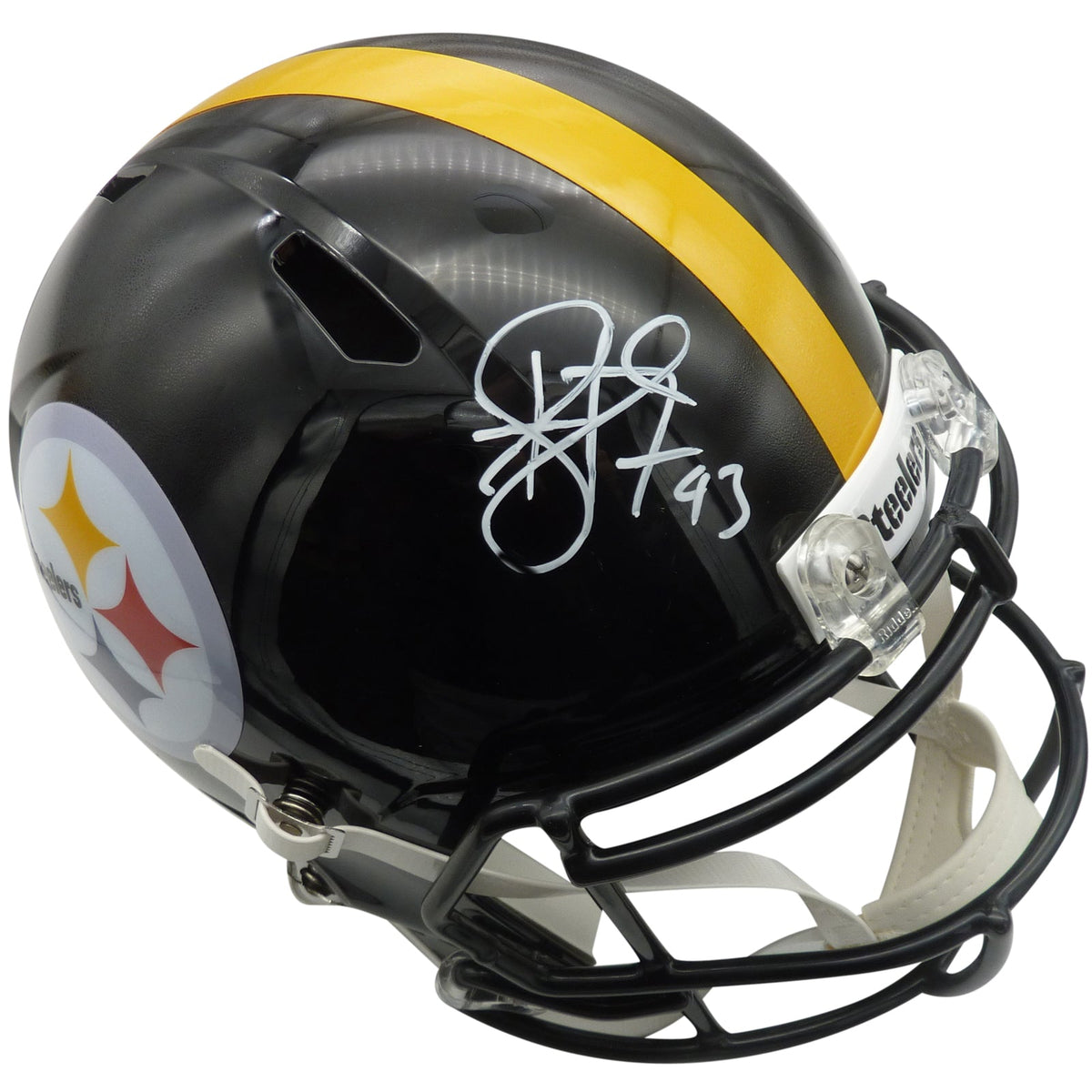 Troy Polamalu Autographed Pittsburgh Steelers Deluxe Replica Helmet - Beckett