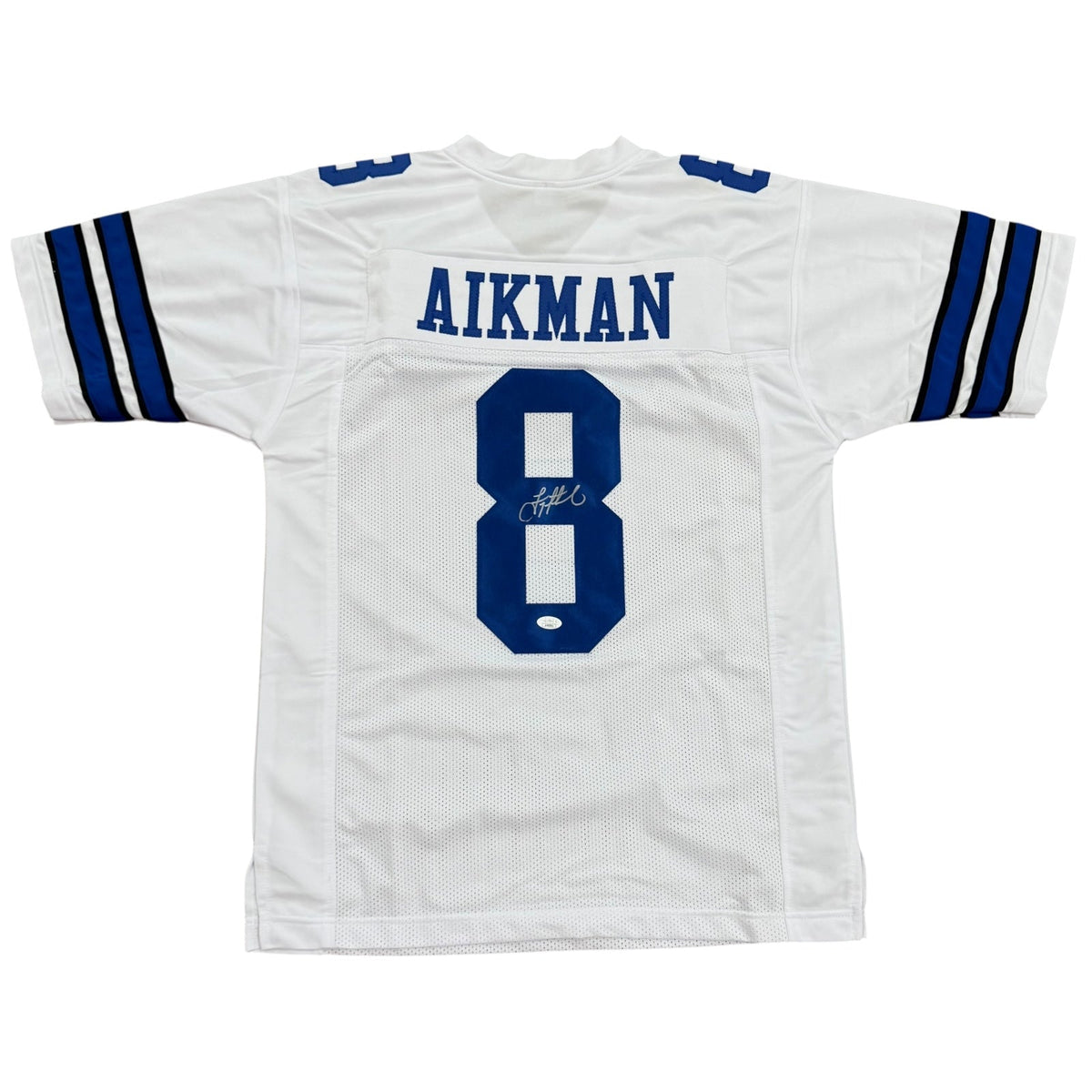 Troy Aikman Autographed Dallas Cowboys (White #8) Custom Jersey - JSA