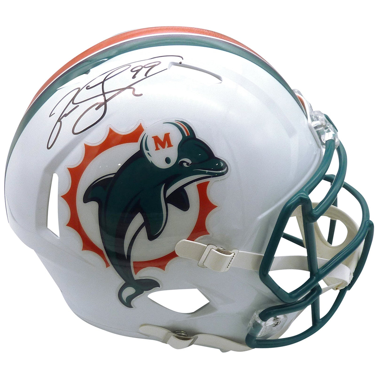 Jason Taylor Autographed Miami Dolphins (Throwback) Deluxe Full-Size Replica Helmet - JSA