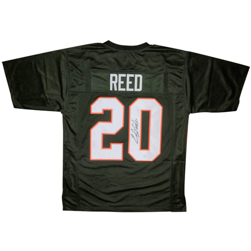 Ed Reed Autographed Miami (Green #20) Custom Jersey - JSA