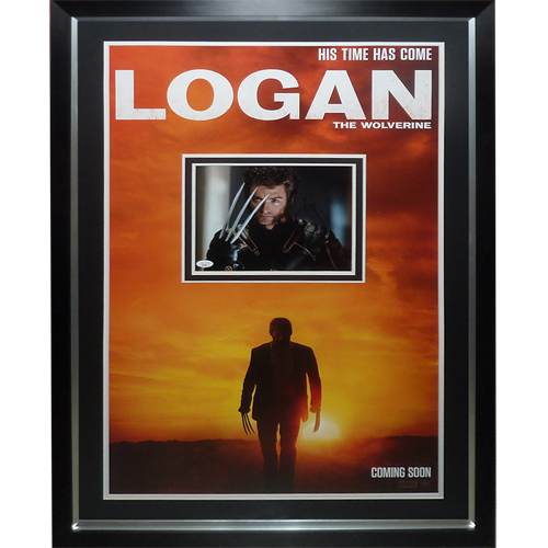 Logan X-Men Full-Size Movie Poster Deluxe Framed with Hugh Jackman Autographed 8x10 Photo - JSA