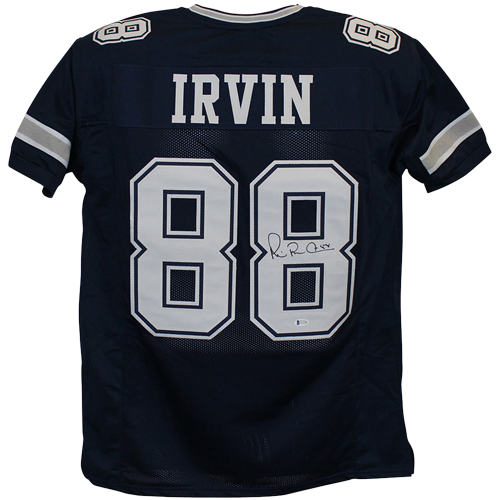 Michael Irvin Autographed Dallas (Navy Blue #88) Custom Jersey - Beckett