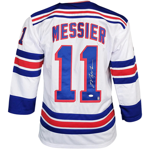 Mark Messier Autographed New York (White #11) Custom Jersey - JSA