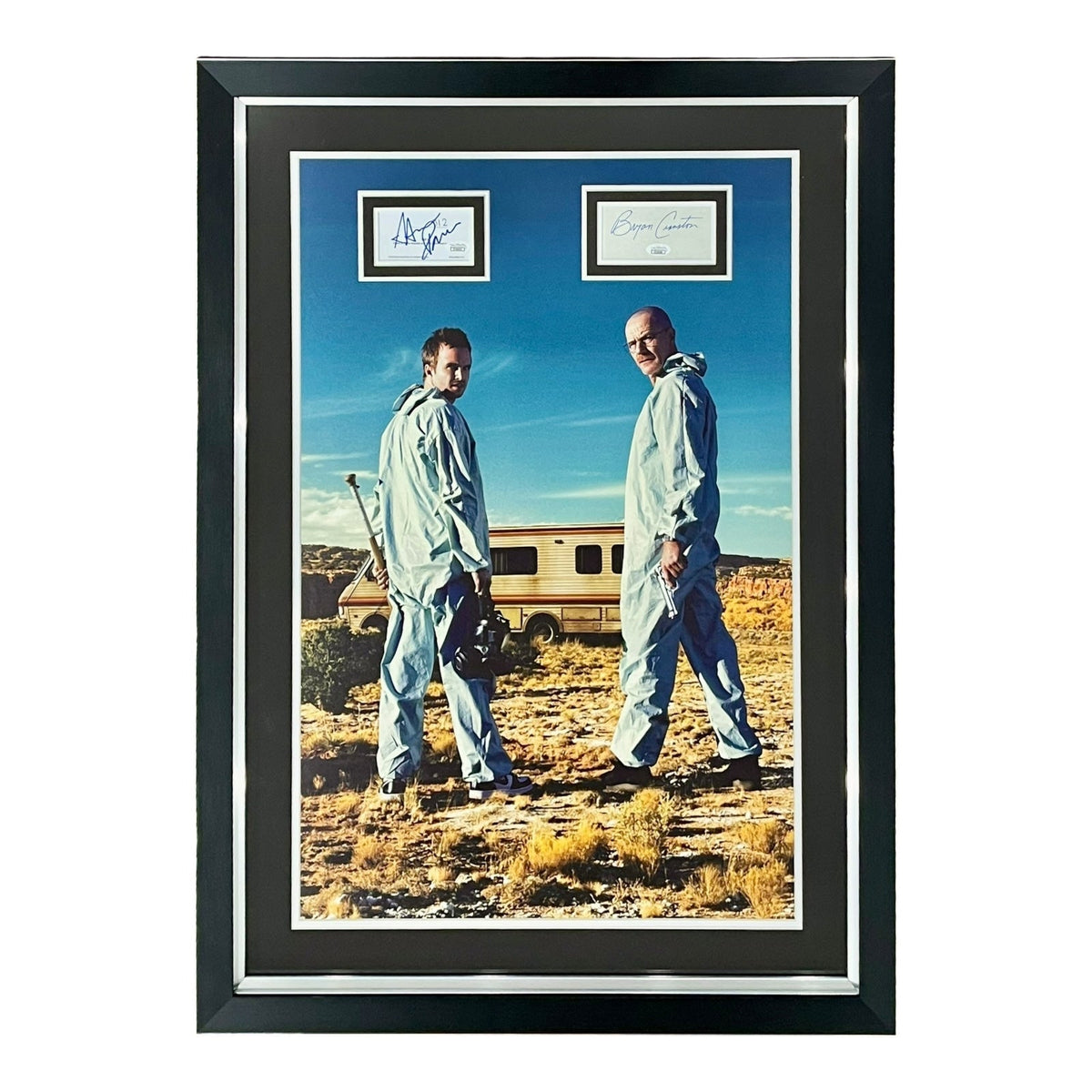 Breaking Bad Full-Size TV Poster Deluxe Framed with Bryan Cranston and Aaron Paul Autographs - JSA
