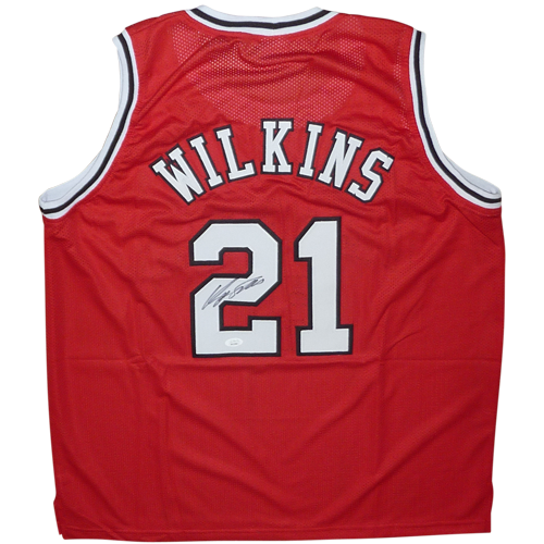 Dominique Wilkins Autographed Georgia Bulldogs (Red #21) Custom Jersey - JSA