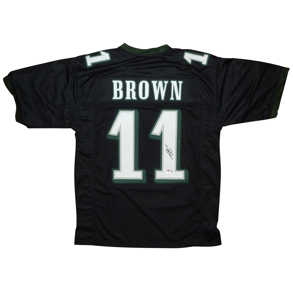 AJ Brown Autographed Philadelphia (Black #11) Custom Jersey - Beckett