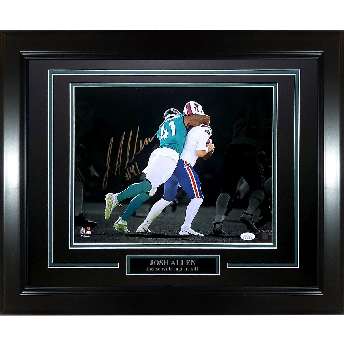 Josh Hines-Allen Autographed Jacksonville Jaguars (Spotlight Sack) Deluxe Framed 11x14 Photo