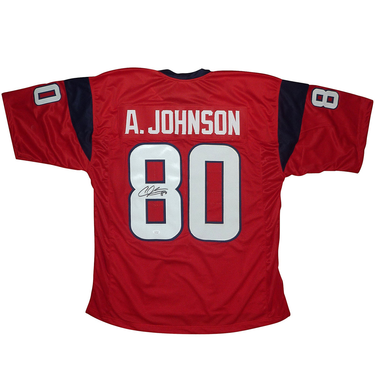 Andre Johnson Autographed Houston Texans (Red #80) Custom Jersey - JSA