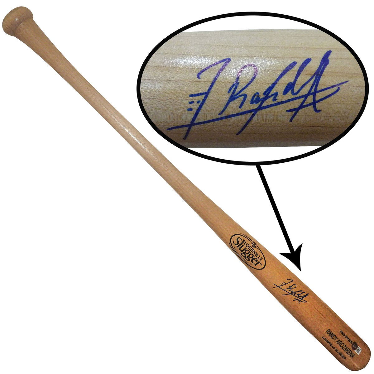 Randy Arozarena Autographed Louisville Slugger Natural Engraved Baseball Bat - Beckett Witness