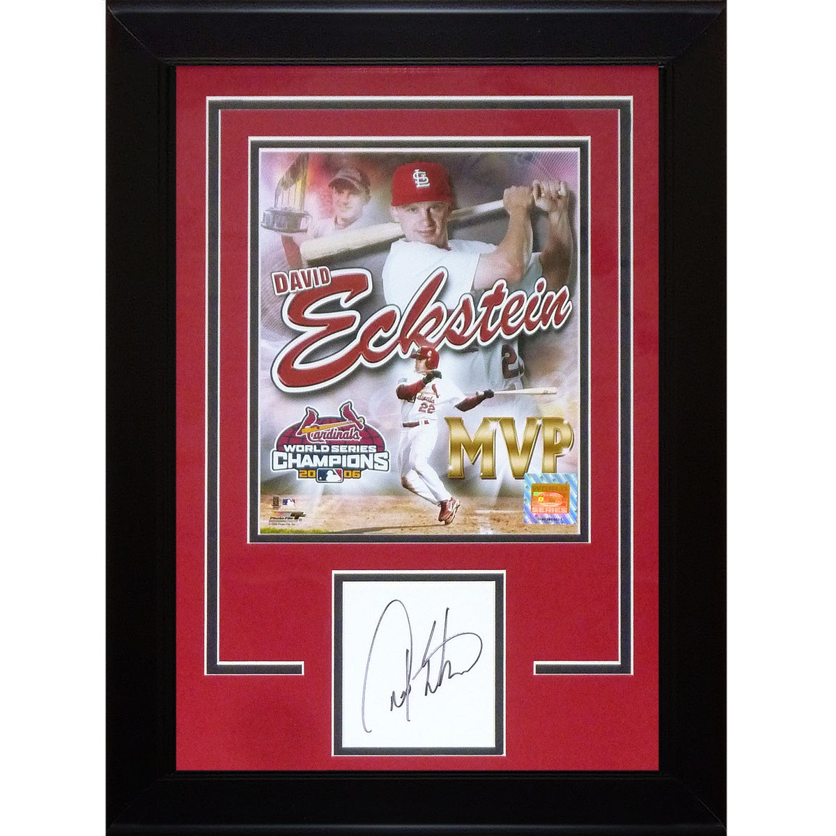 David Eckstein Autographed St. Louis Cardinals 2006 WS MVP Signature Series Frame