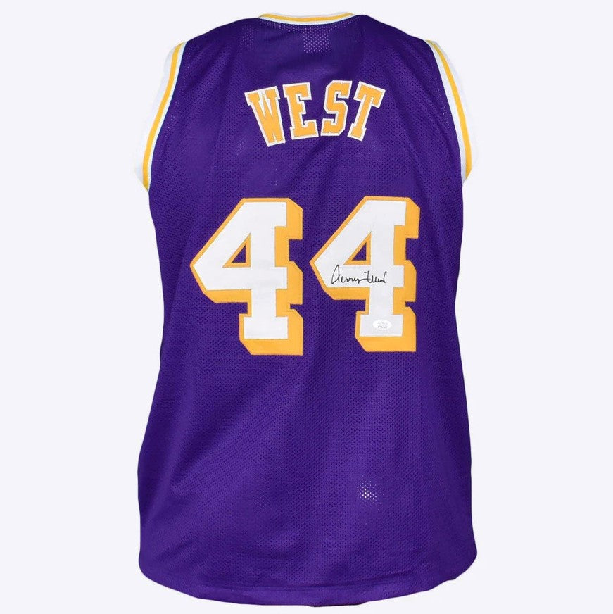 Jerry West Autographed Los Angeles (Purple #44) Custom Jersey - JSA