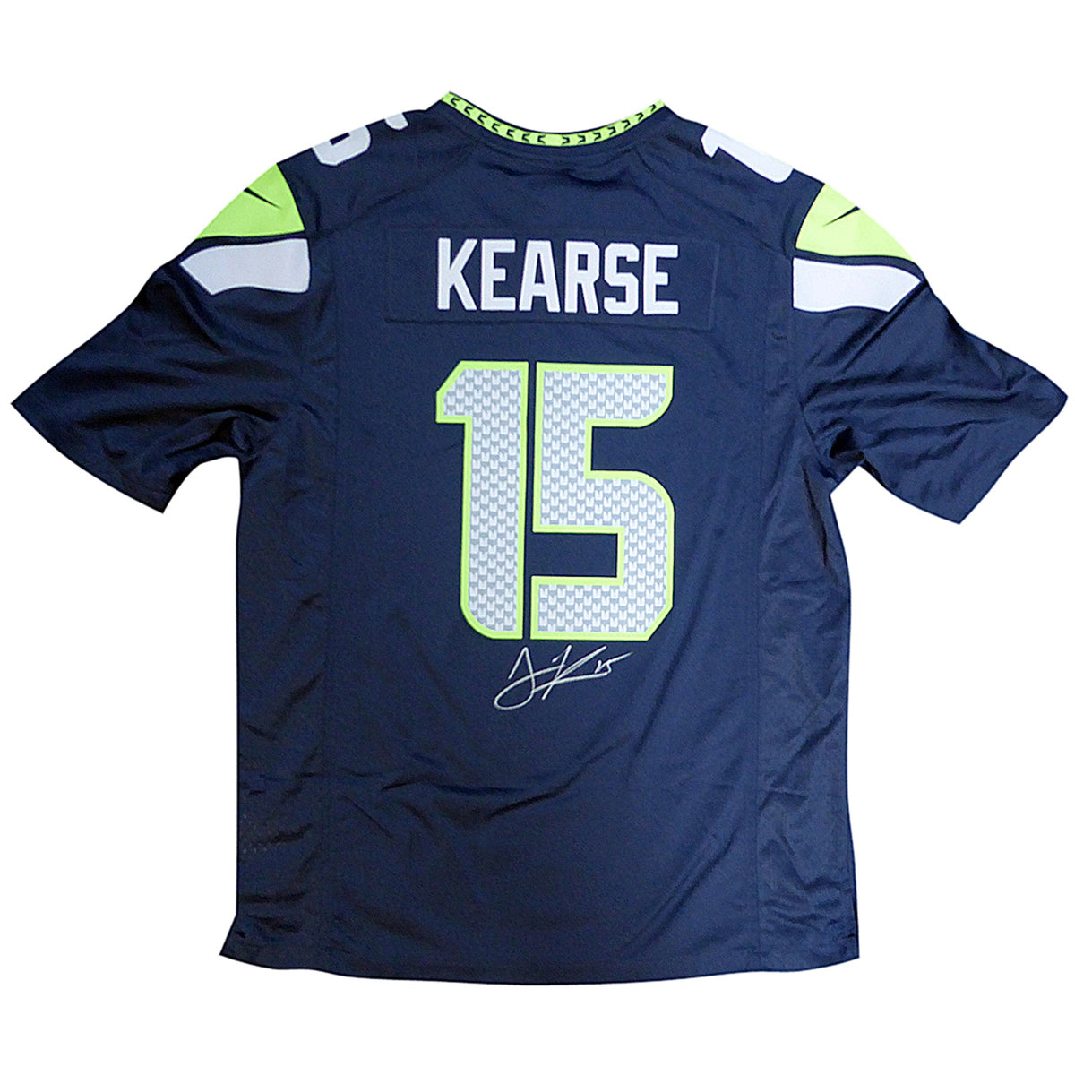Jermaine Kearse Autographed Seattle Seahawks (Blue #15) Nike Jersey - MCS