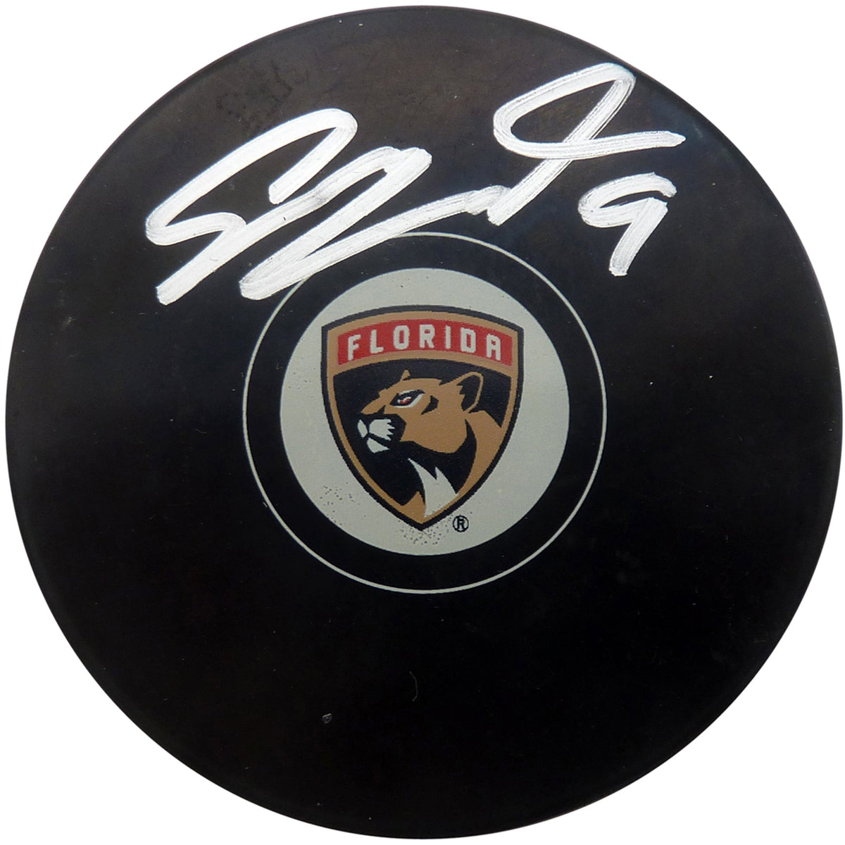 Sam Bennett Autographed Florida Panthers Logo Replica Hockey Puck - JSA