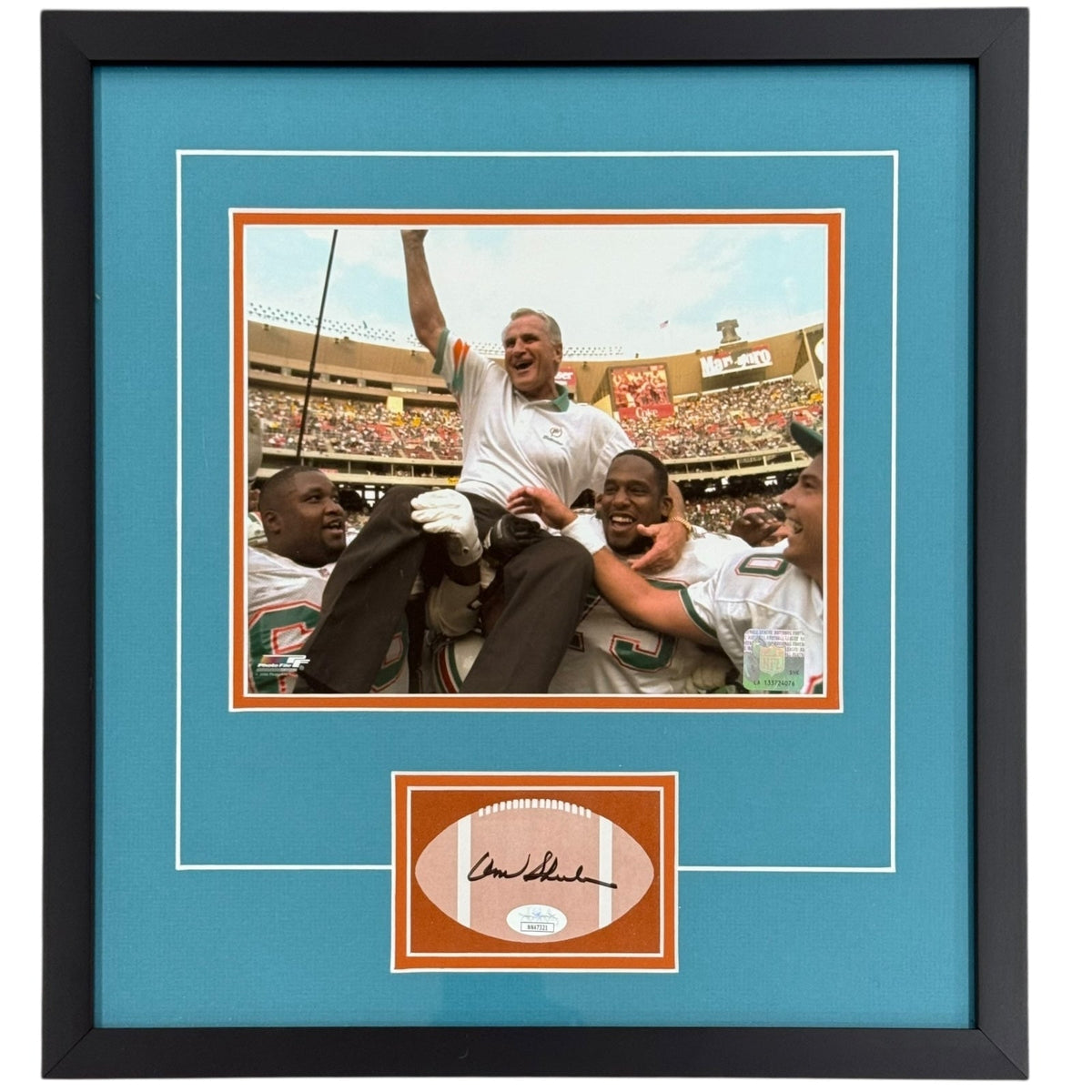 Don Shula Autographed Miami Dolphins (Carried Off Field) "Signature Series" Frame - JSA