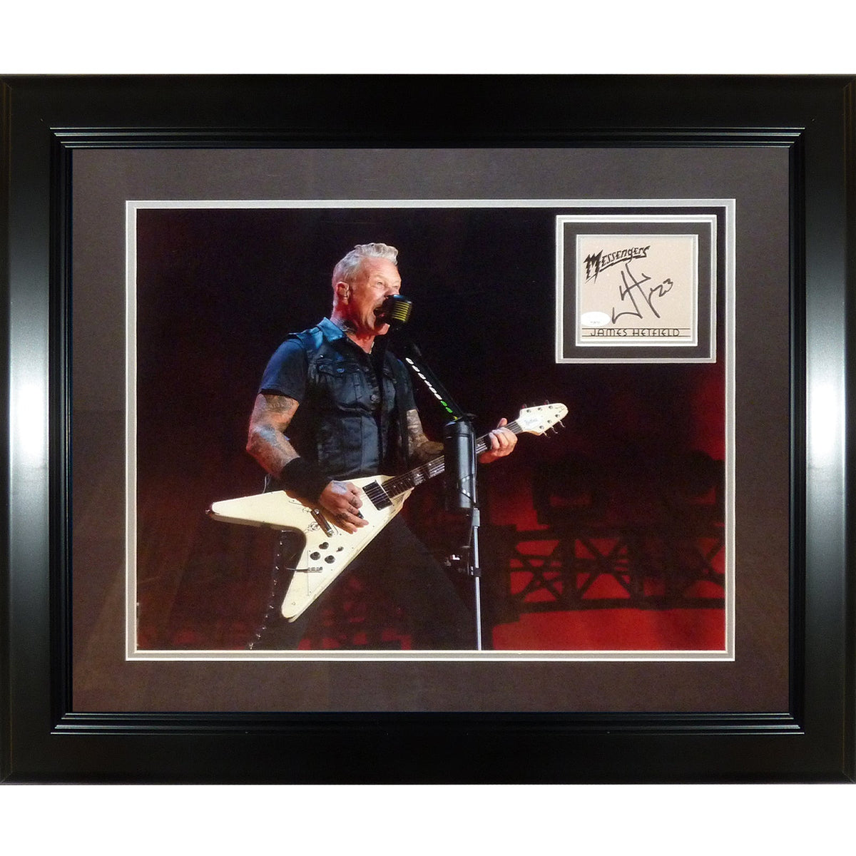 James Hetfield Autographed Metallica Deluxe Framed 16x20 Music Piece - JSA