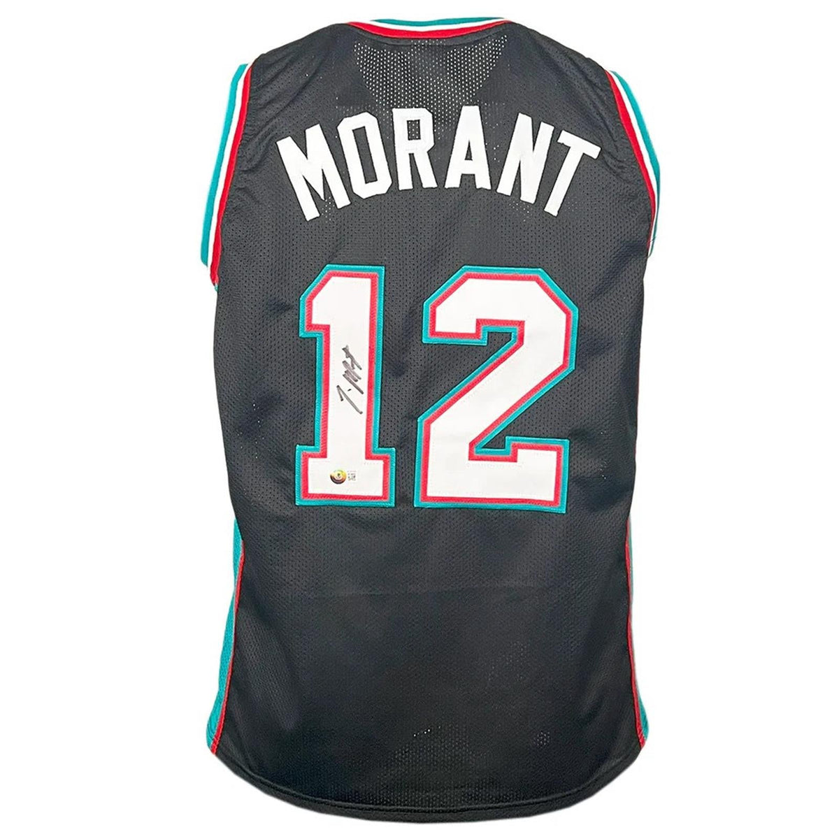 Ja Morant Autographed Memphis (Black #12) Custom Jersey - Beckett
