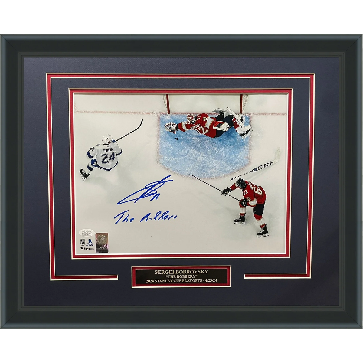 Sergei Bobrovsky Autographed Florida Panthers (Save) Deluxe Framed 11x14 Photo w/ "The Bobbery" - JSA