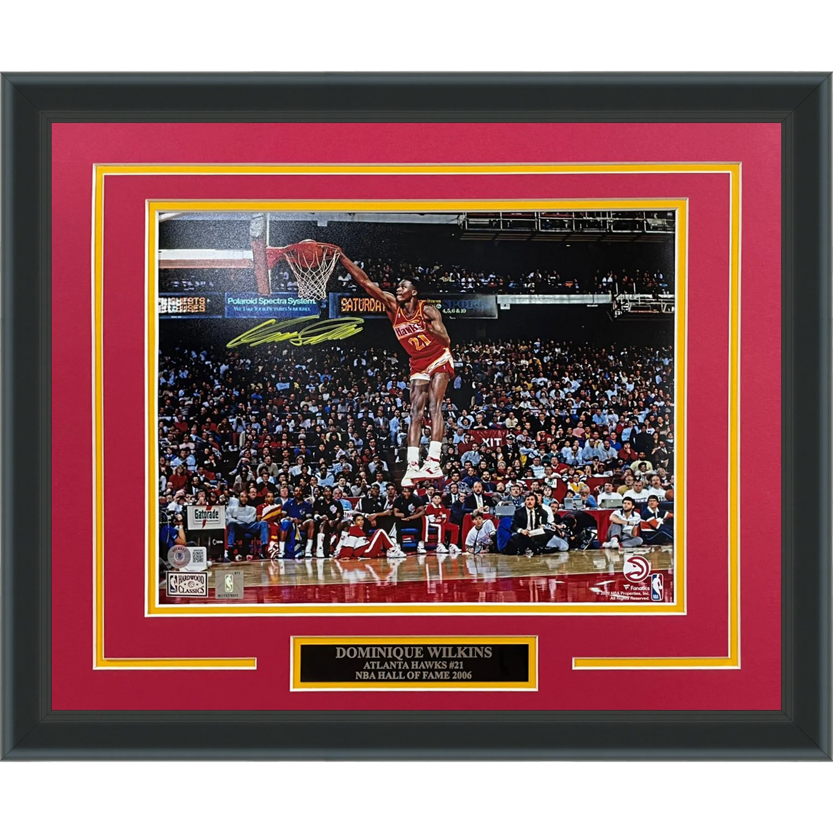 Dominique Wilkins Autographed Atlanta Hawks (Dunk Contest) Deluxe Framed 11x14 Photo - JSA