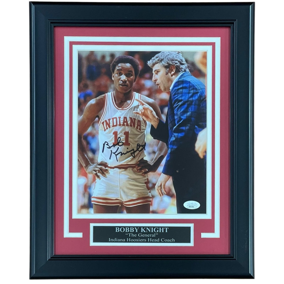 Bobby Knight Autographed Indiana Hoosiers (with Isiah Thomas) Deluxe Framed 8x10 Photo - JSA