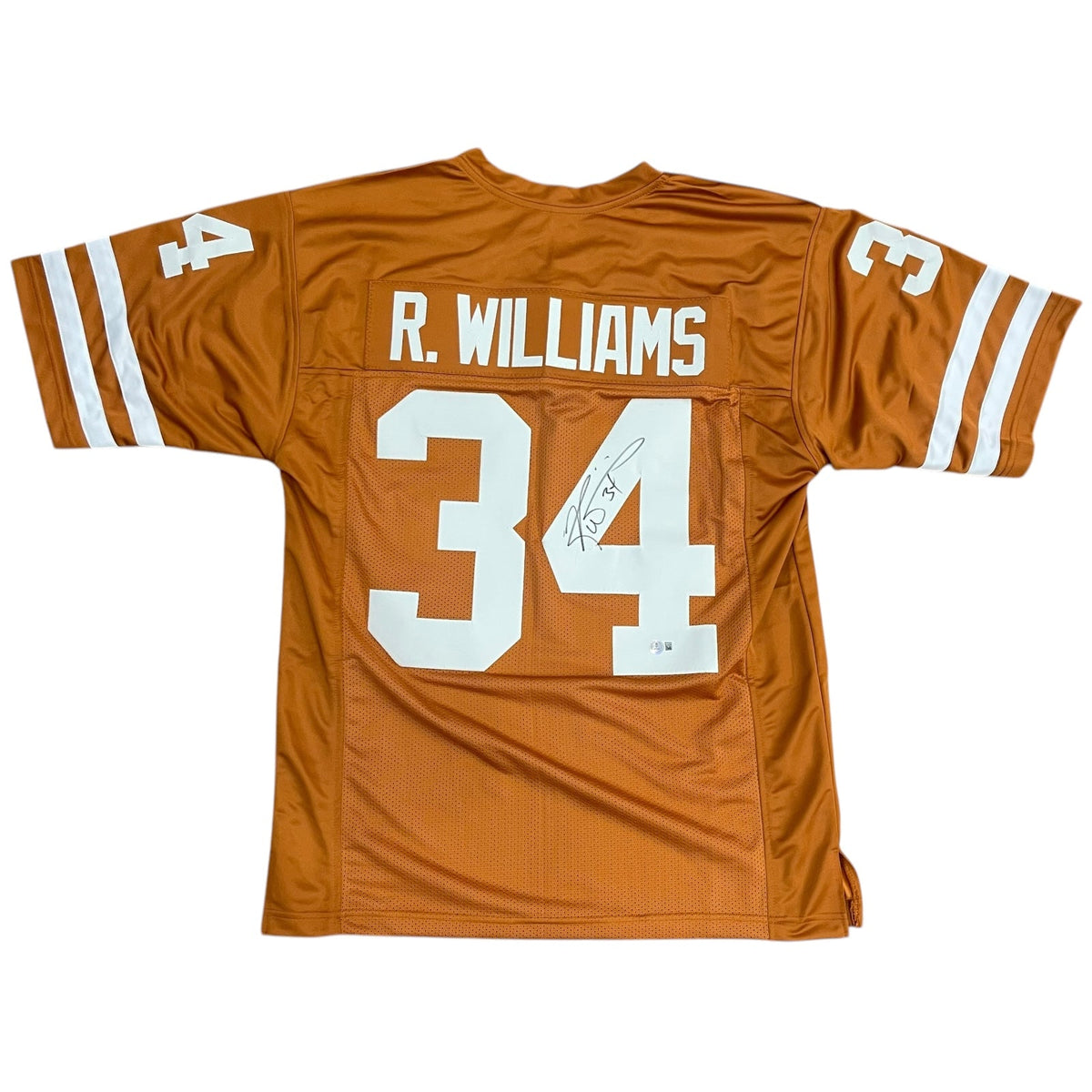 Ricky Williams Autographed Texas Longhorns (Orange #34) Custom Jersey - Beckett