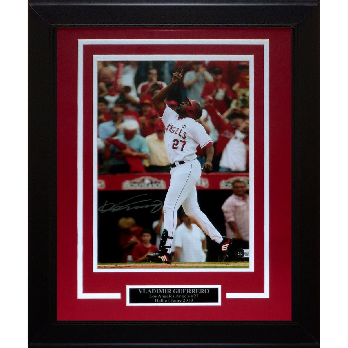 Vladimir Guerrero Sr. Autographed Los Angeles Angels Deluxe Framed 11x14 Photo - Beckett