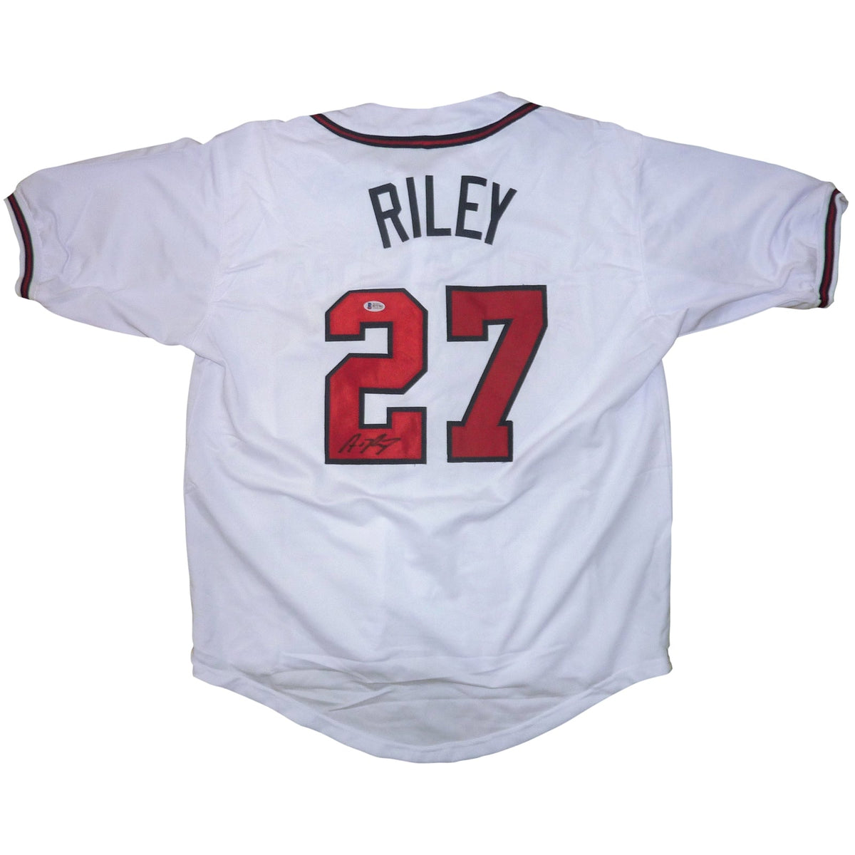 Austin Riley Autographed Atlanta (White #27) Custom Jersey - Beckett