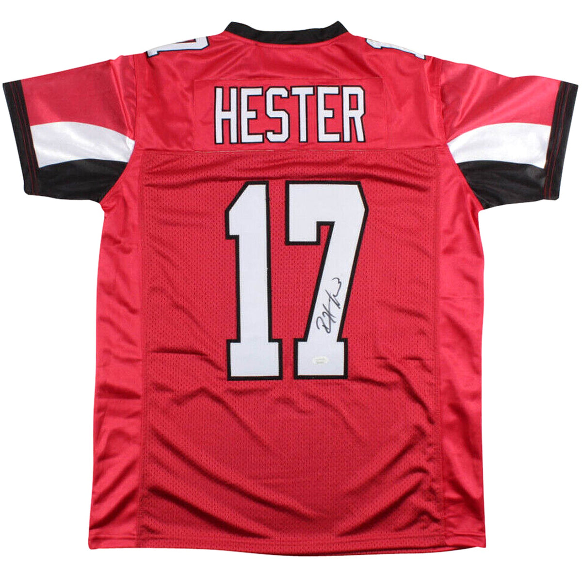 Devin Hester Autographed Atlanta (Red #17) Custom Jersey - JSA