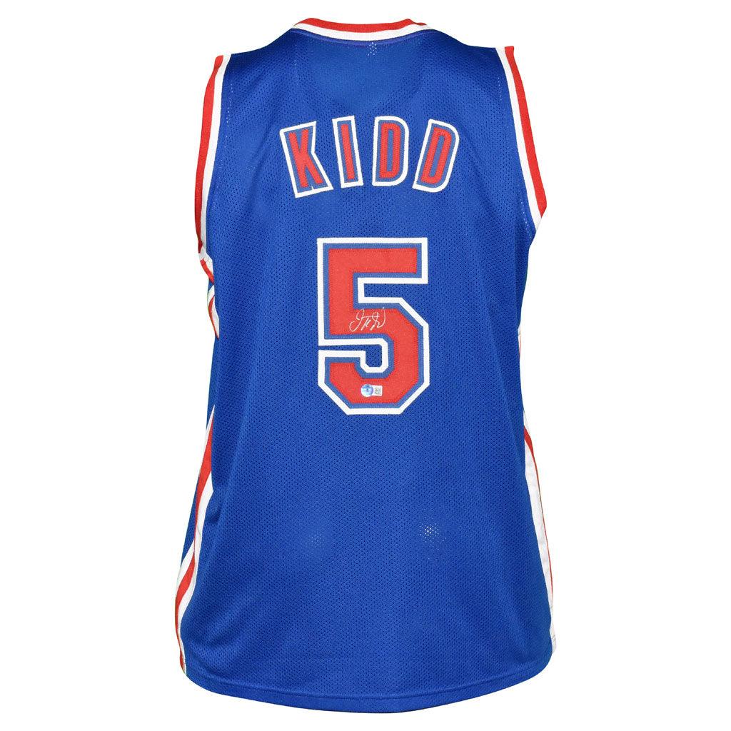 Jason Kidd Autographed New Jersey (Blue #5) Custom Jersey - Beckett