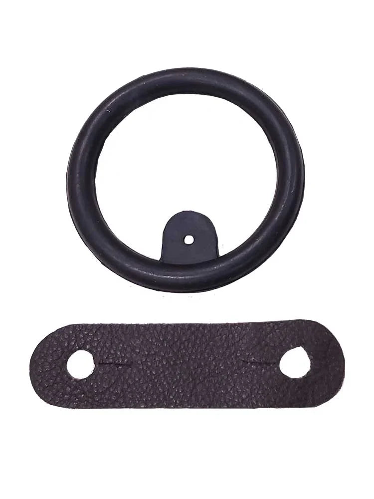 Peacock Safety Stirrup Rings and Leather Tabs