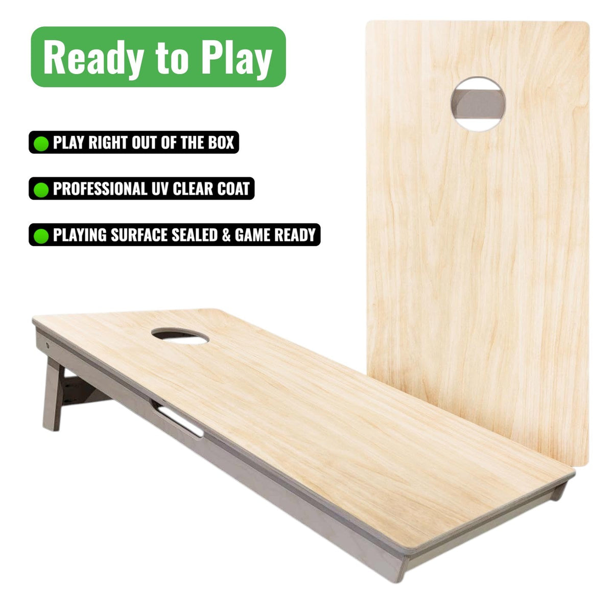 Natural Finish Cornhole Boards – Tournament Series – Ready to Play