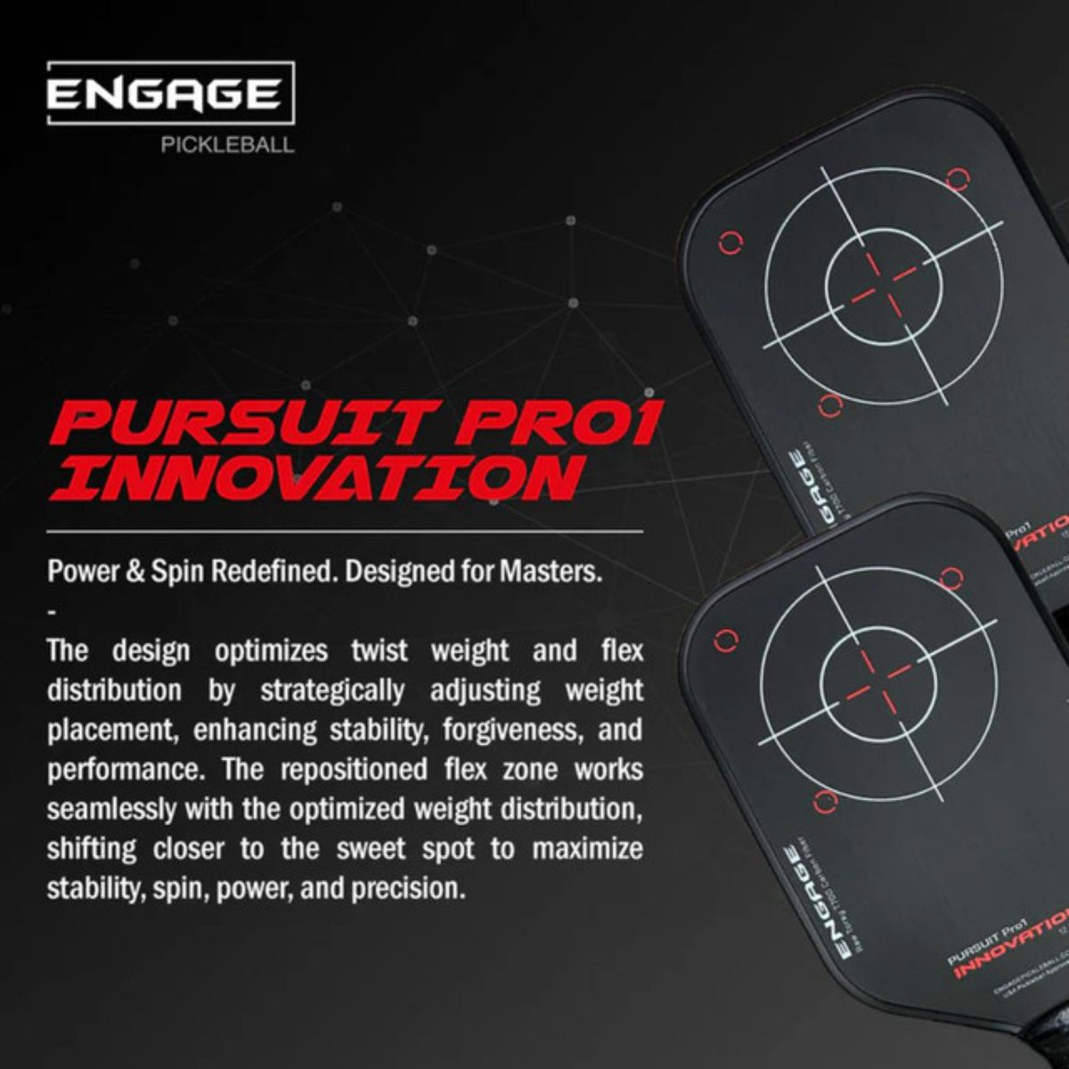 Engage Pursuit Pro1 Innovation 12.7mm Pickleball Paddle
