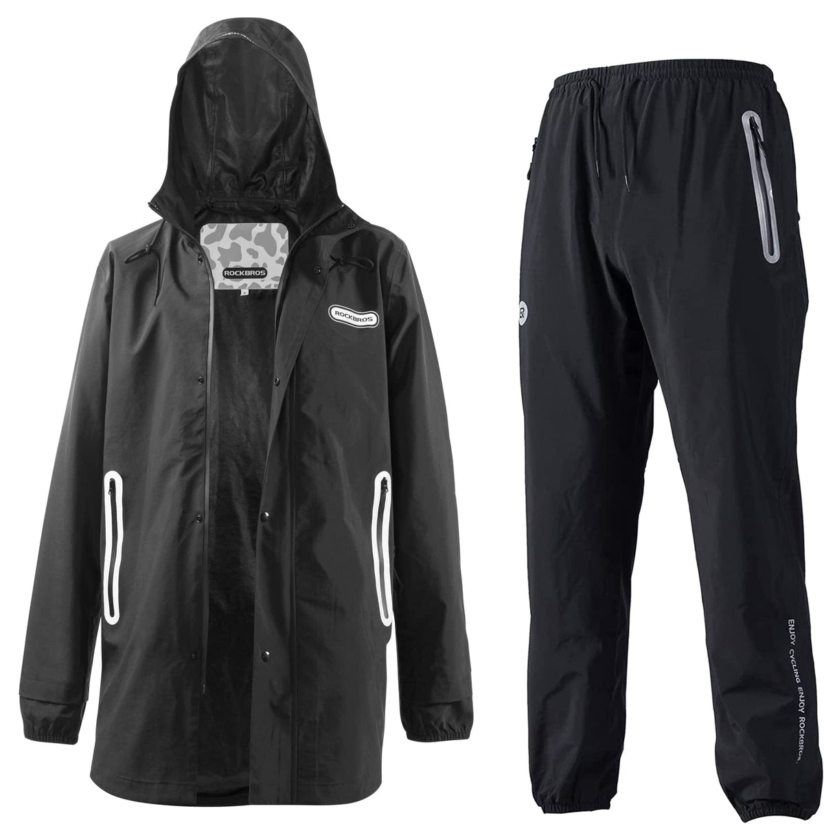 Waterproof Raincoat & Overtrousers for Men Women with Reflective