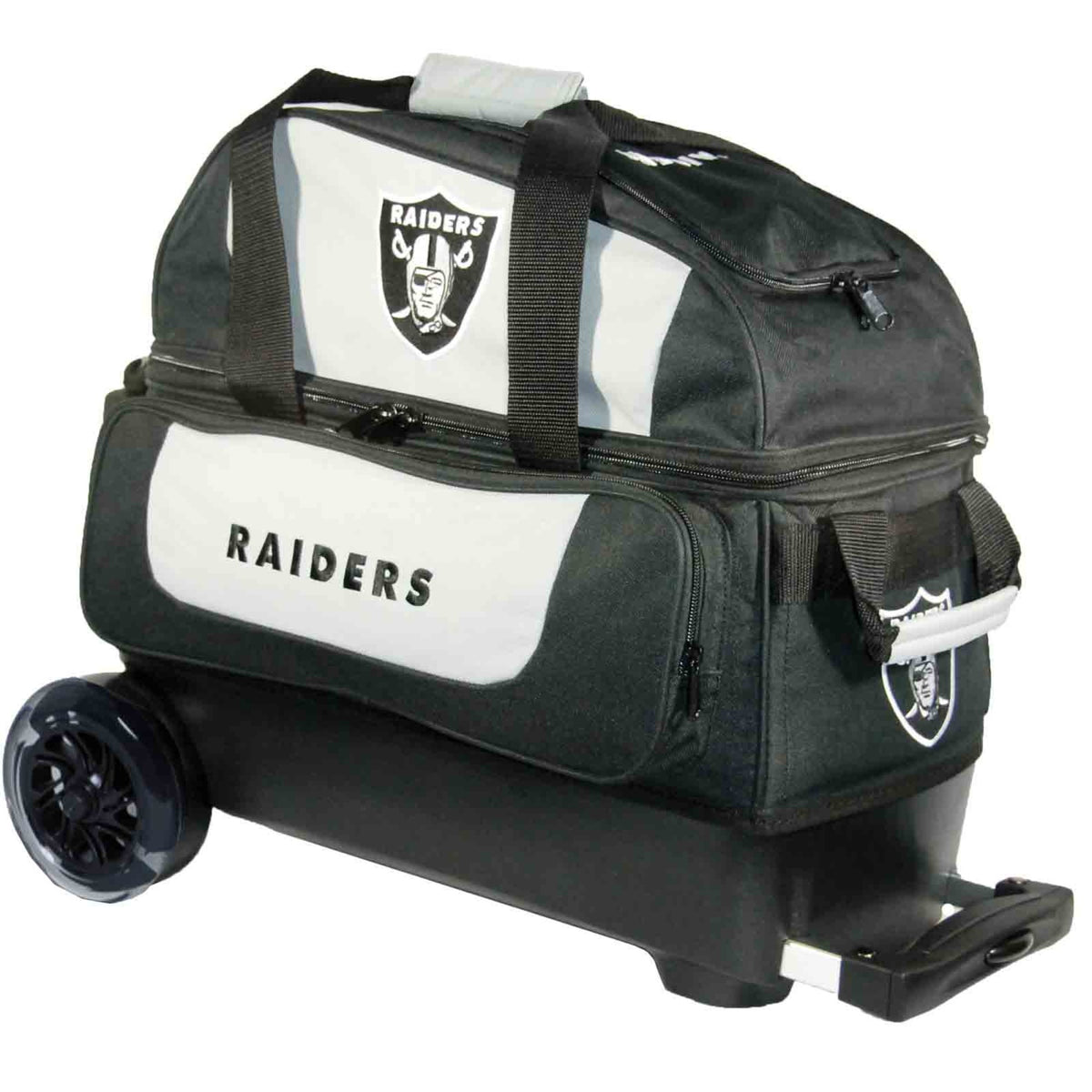 KR NFL 2 Ball Double Roller Raiders Bowling Bag