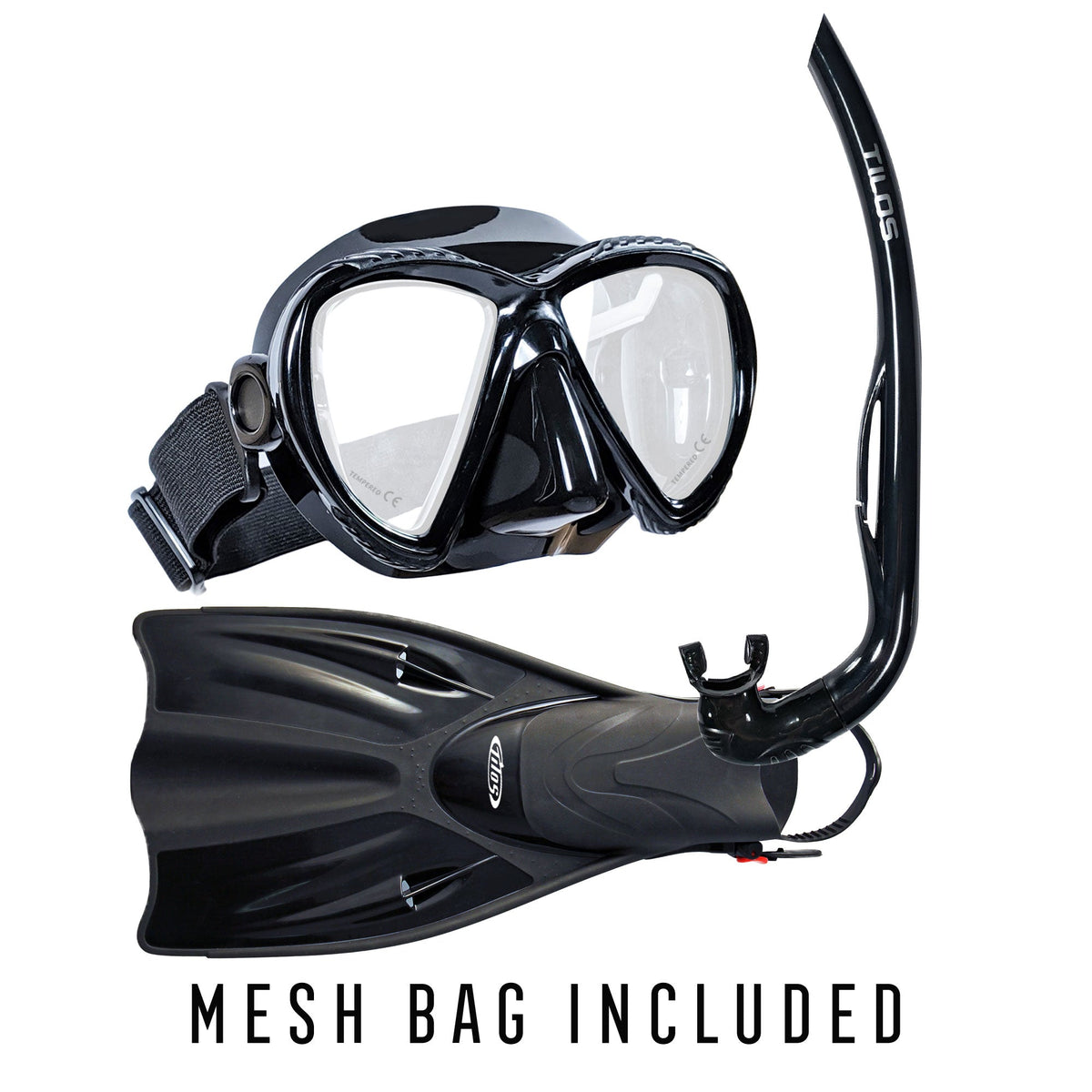Tilos Cogito Mask with Basic J Snorkel and Getaway Fins