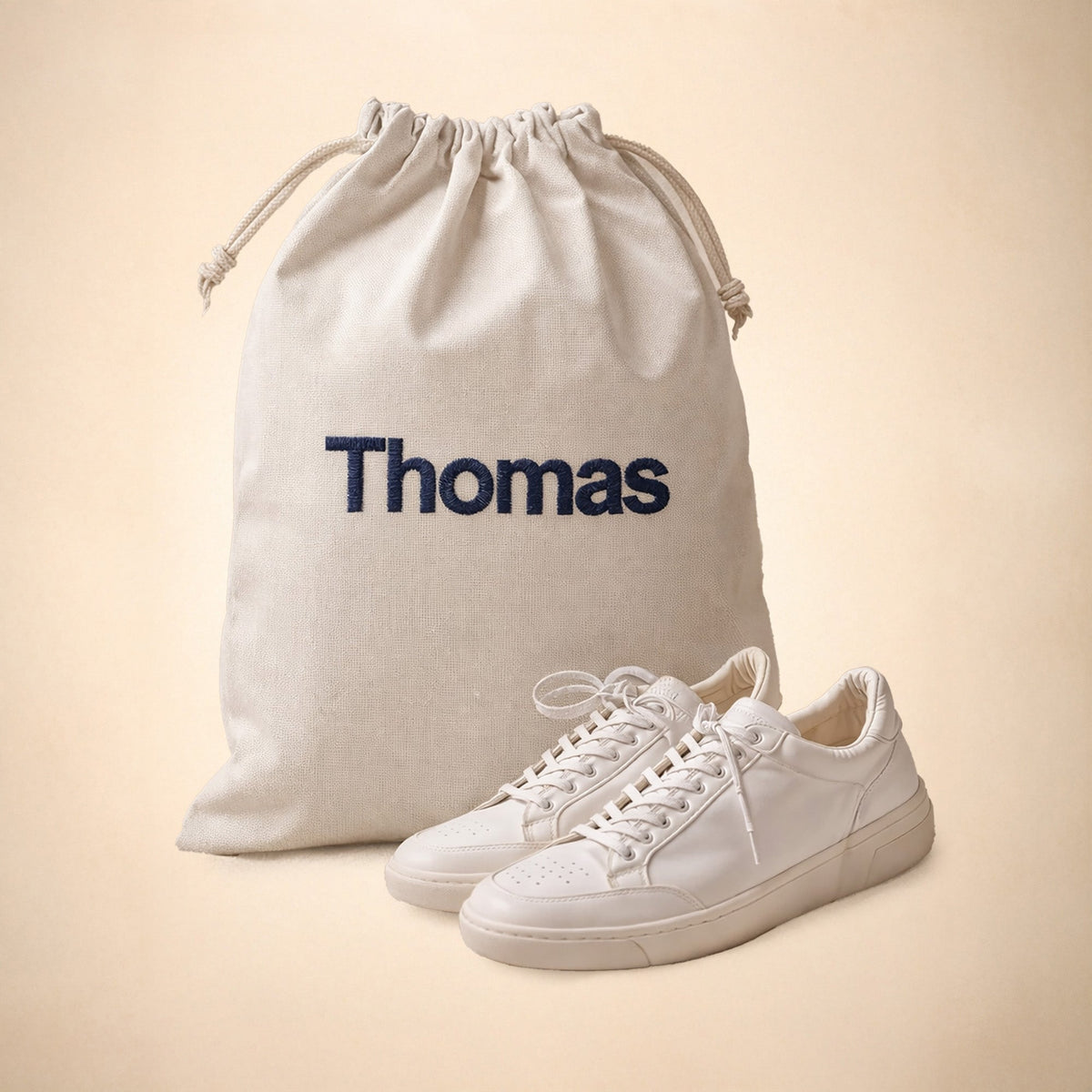 Personalized Embroidered Shoe Pouch – Drawstring Travel Bag