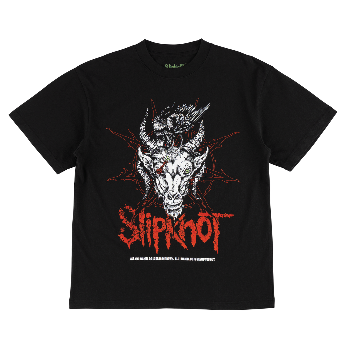 Welcome x Slipknot Spit It Out Boxy Garment-Dyed Tee - Black