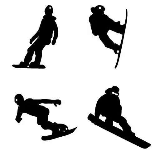 Sport Snowboarding - Set of 4 Silhouettes - Wall Art
