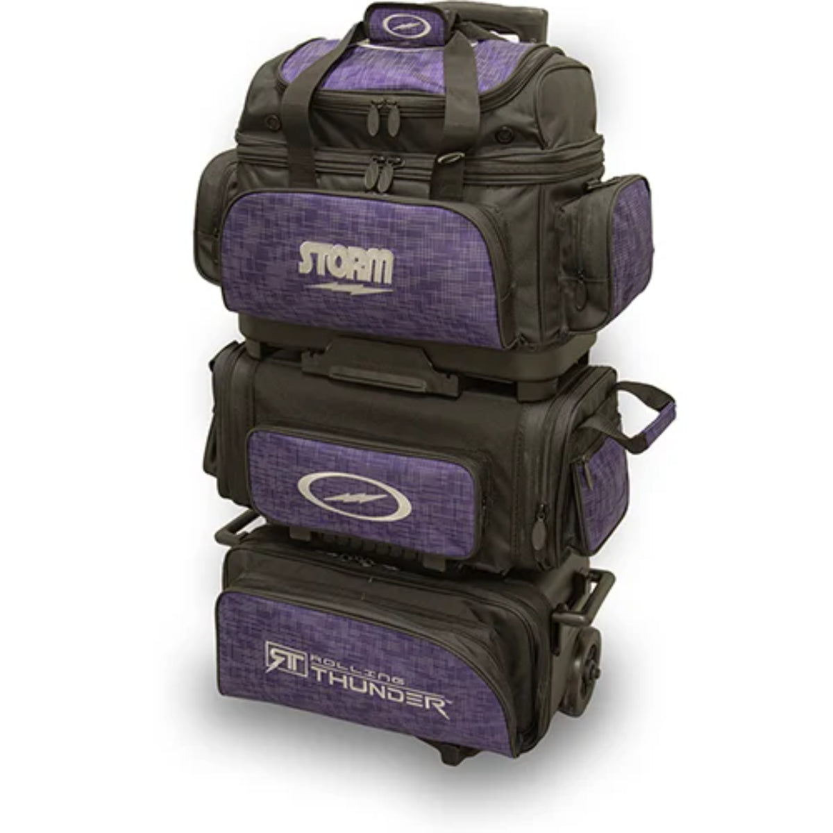 Storm 6 Ball Rolling Thunder Abstract Purple Black Bowling Bag - purple - Great Call Athletics