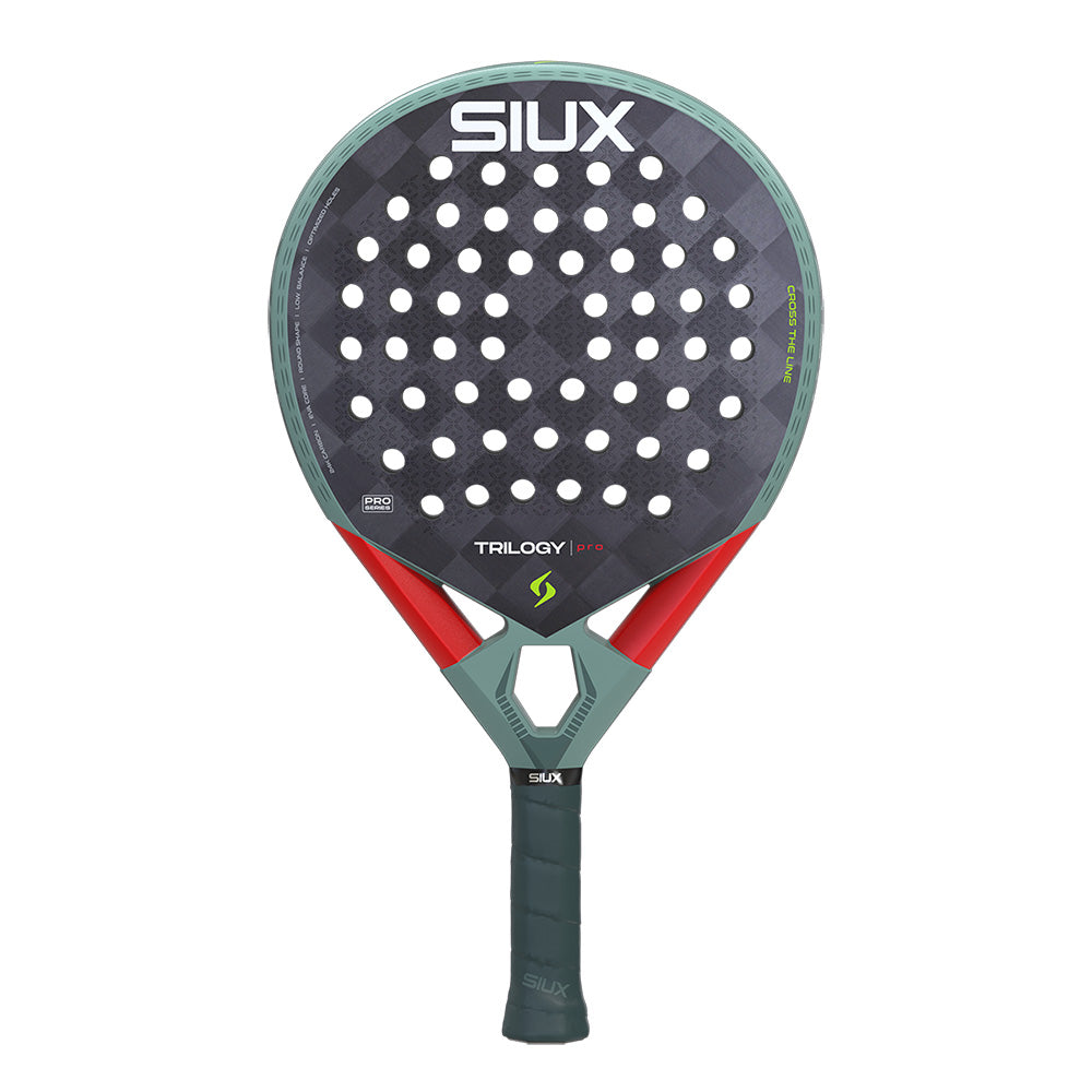 Siux Trilogy Pro 2026 Padel Racket in Ash Green - front view