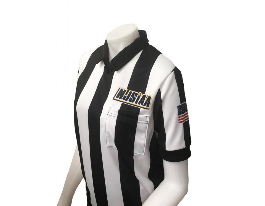 Smitty USA-148 NJSIAA Women's Football Lacrosse Referee Long Sleeve Shirt in Black and White - front view