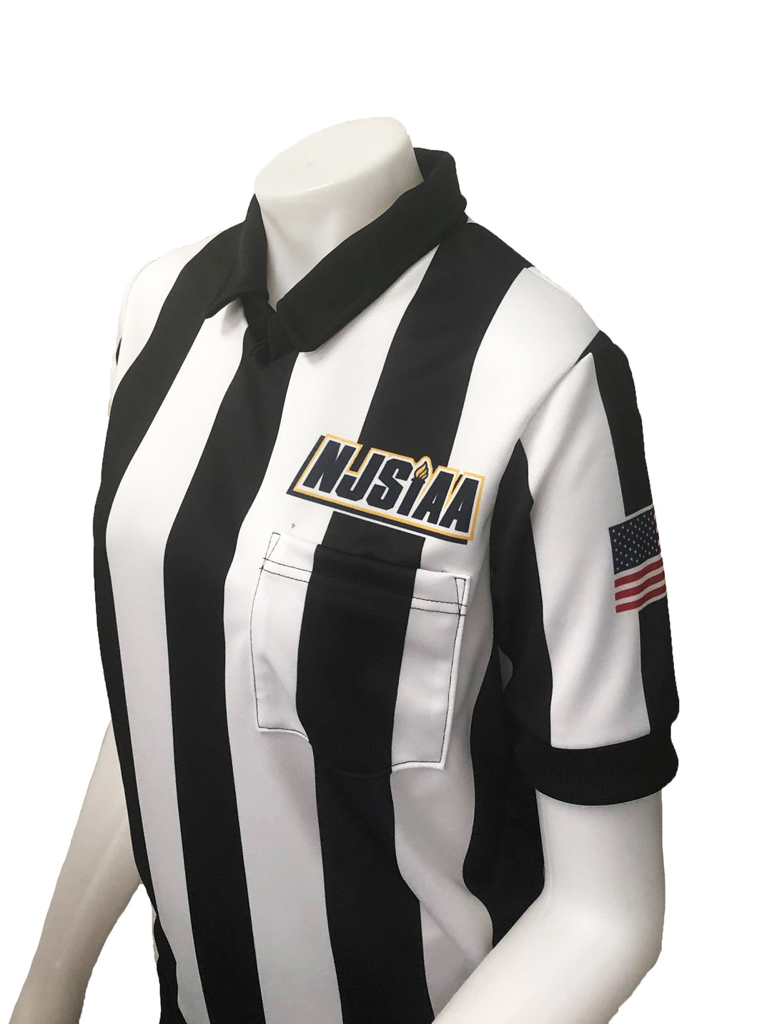 Smitty USA-147 NJSIAA Women's Football Lacrosse Referee Shirt in Black and White - front view