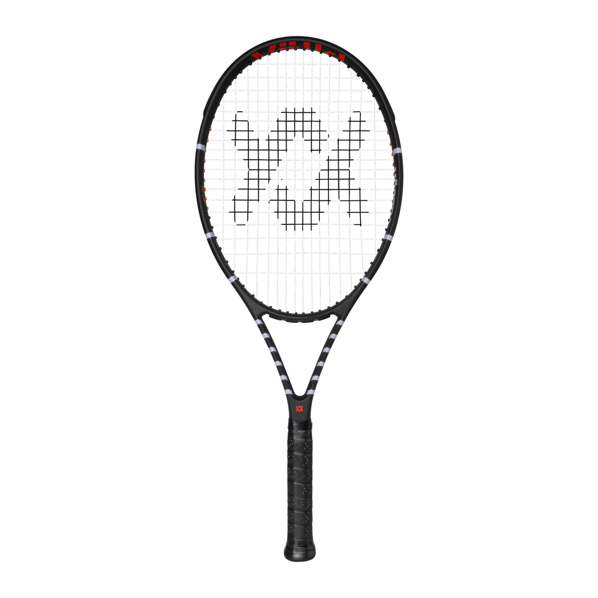 Volkl Vostra V7 Tennis Racquet in Red - front view strung