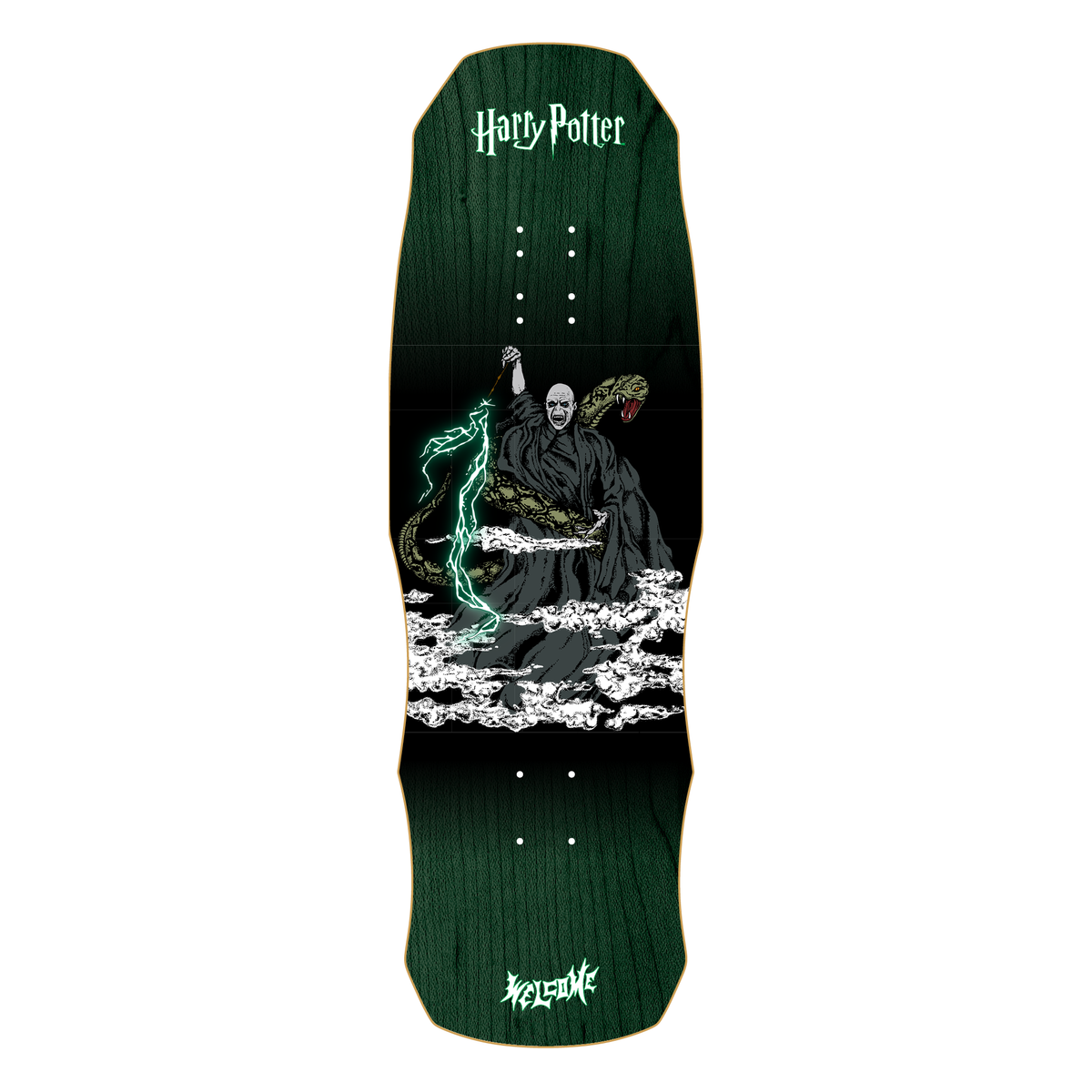 Welcome x Harry Potter Voldemort on Dark Lord Deck - 9.75″ Dark Green Stain