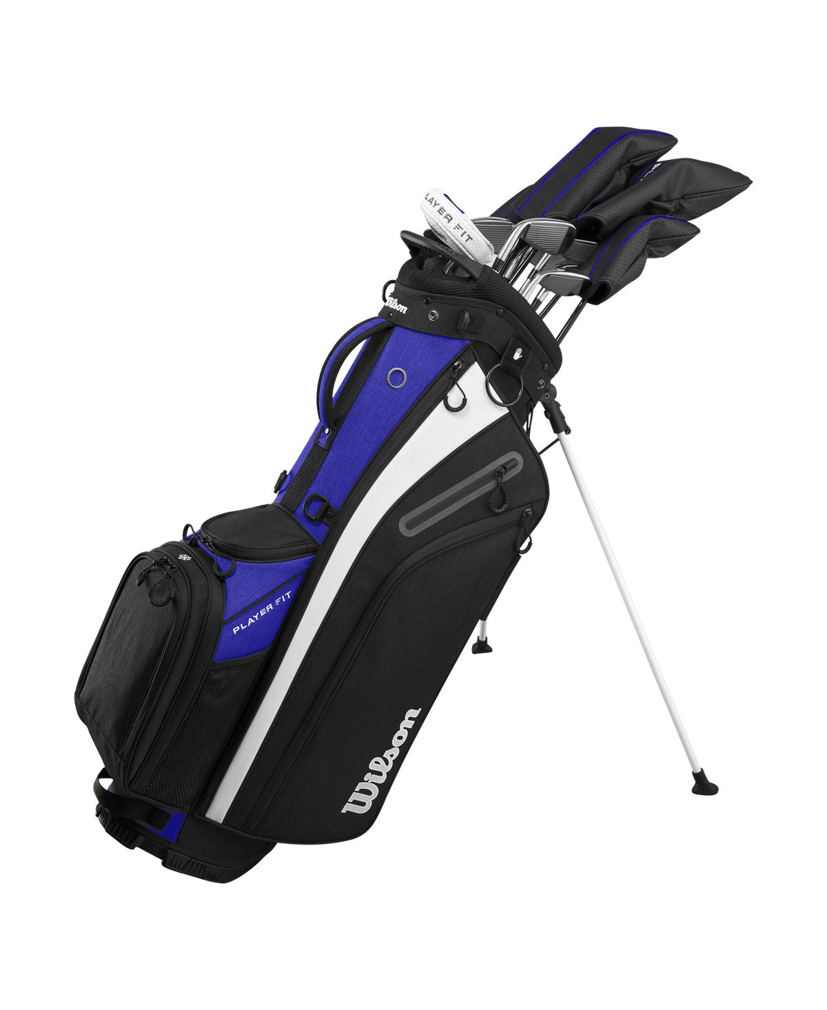 Wilson PlayerFit Mens Complete Golf Set with Stand Bag, Right Hand, Regular Steel in Blue/Black - main view